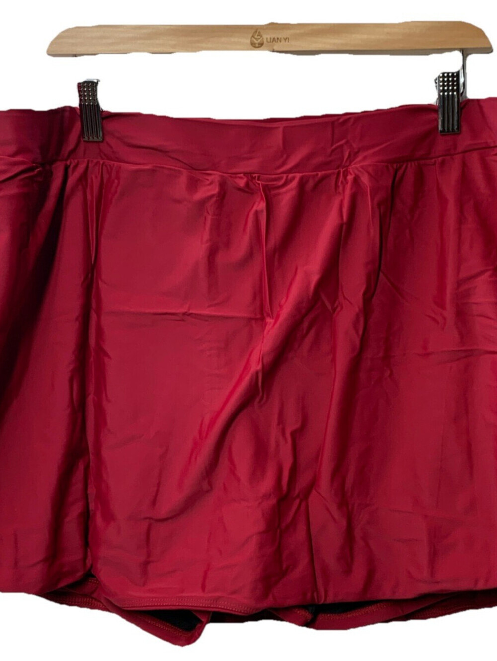 Hanna Nikole Womens Plus Size High Waisted Bathing Swim Suit Skirt Size 22W Red